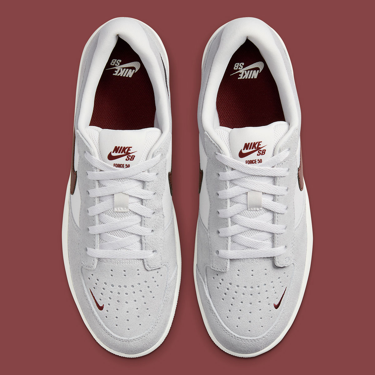 Nike Sb Force 58 Light Smoke Grey Burgundy Fq7637 001 7