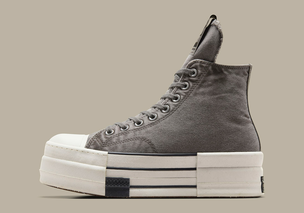 Rick Owens Converse Dbl Drkshdw Washed Grey Canvas 10