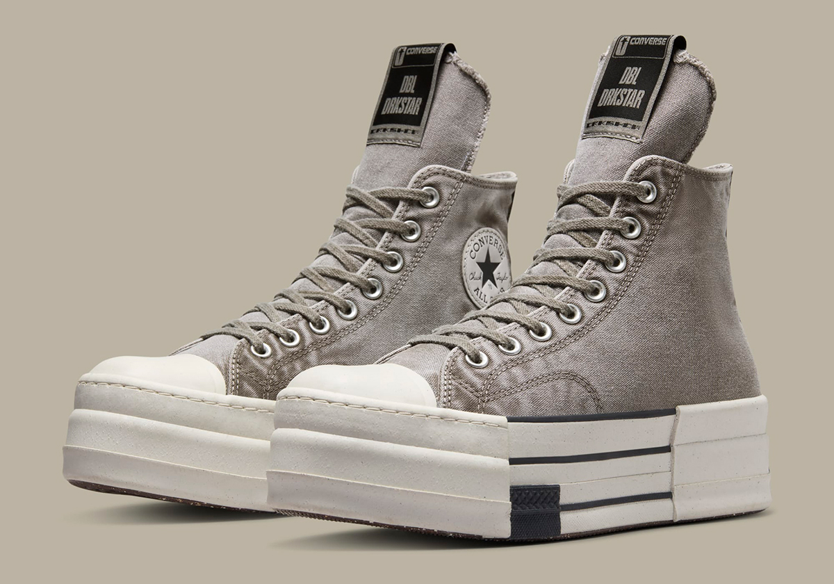 Rick Owens Converse Dbl Drkshdw Washed Grey Canvas 3