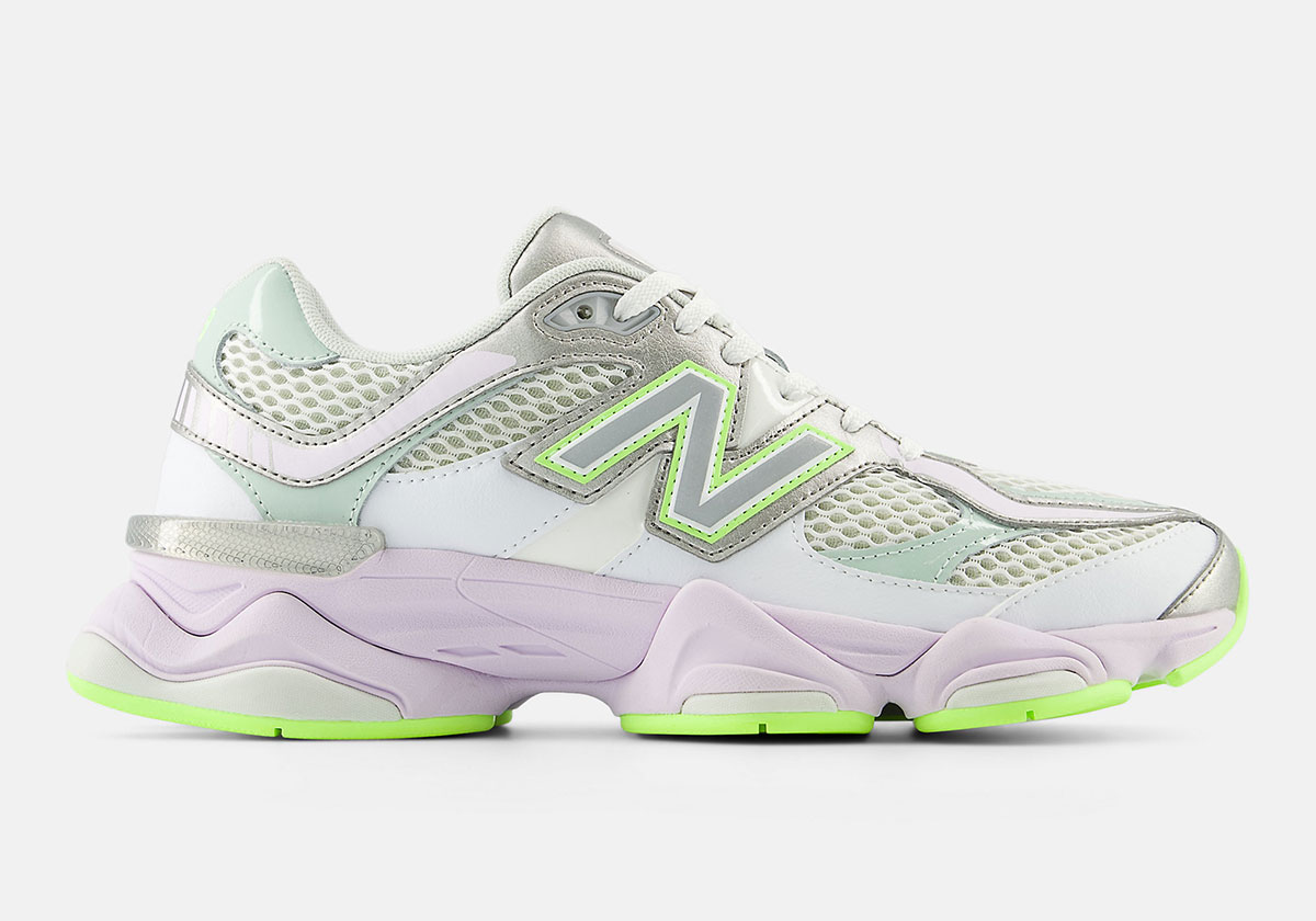 New Balance 9060 Patent Leather Silver Metallic Taro Green U9060agt 2