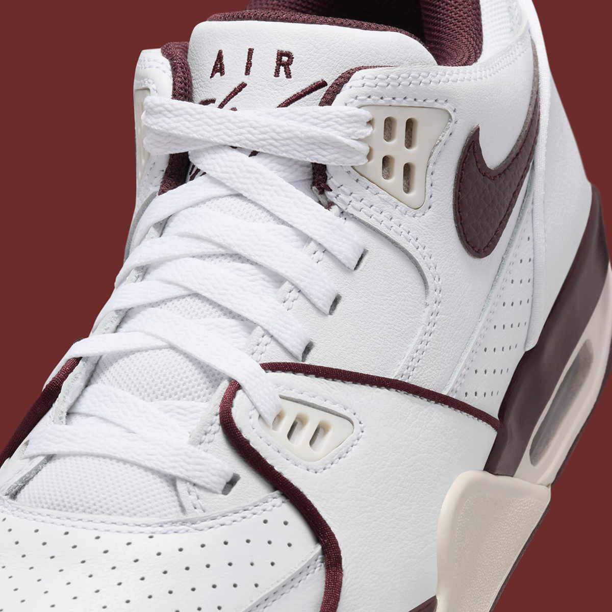 Nike Air Flight 89 White Burgundy Crush Phantom Fq8256 100 2