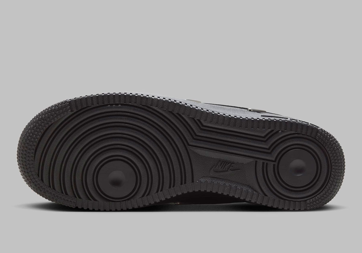 Nike Air Force 1 Low Black Silver Mini Swoosh Hq1180 001 1