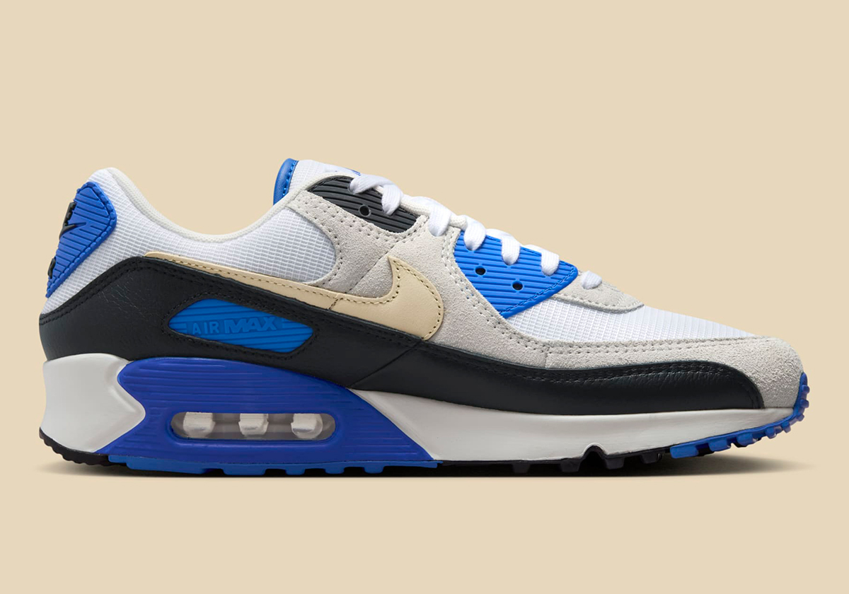 Nike Air Max 90 Prm White Khaki Racer Blue Black Hf3449 100 2
