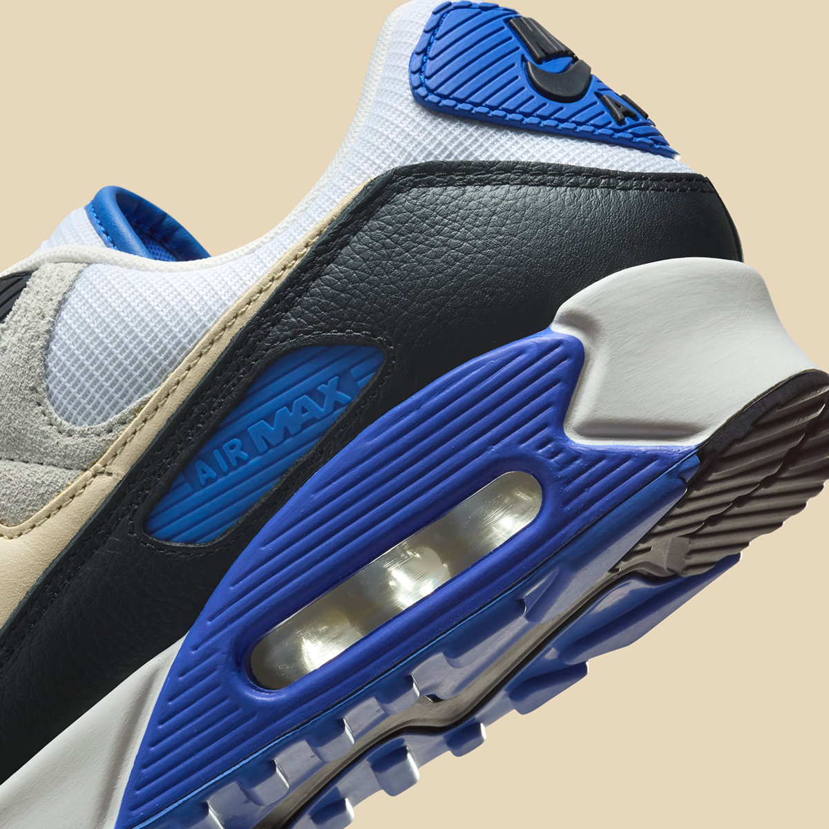Nike Air Max 90 Prm White Khaki Racer Blue Black Hf3449 100 5