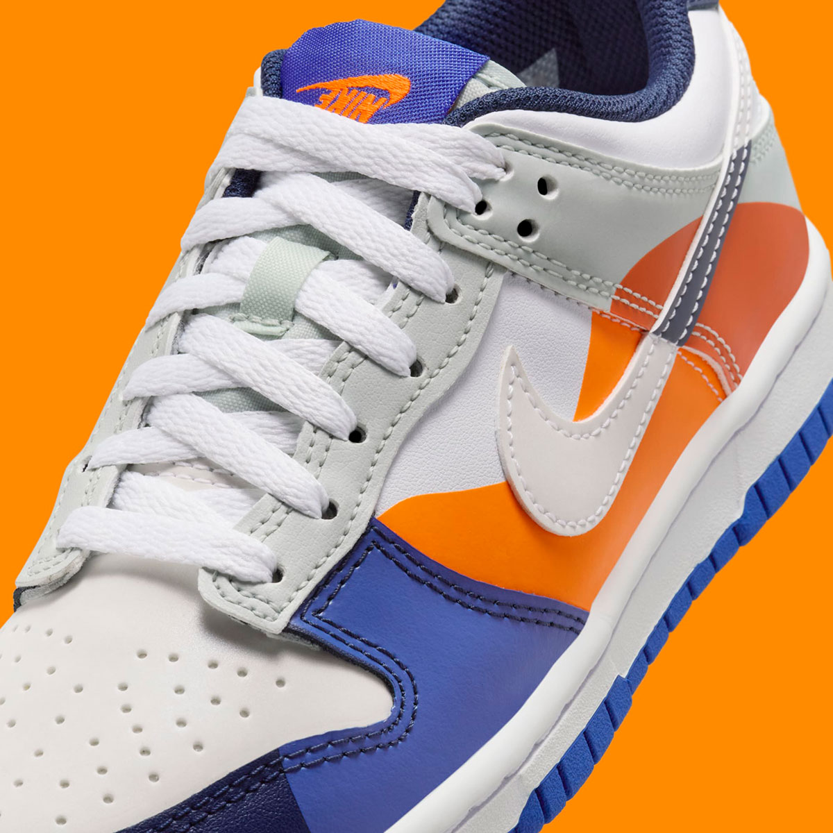 Nike Dunk Low Gs White Light Midnight Navy Fq7674 100 3