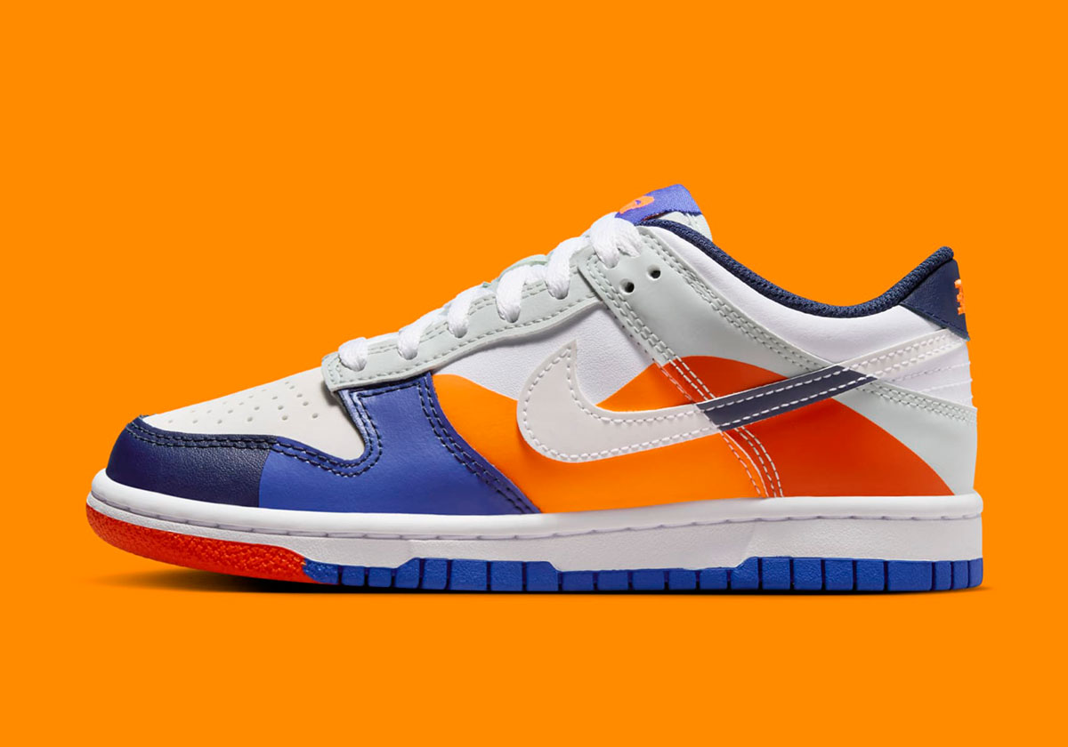 Nike Dunk Low Gs White Light Midnight Navy Fq7674 100 8