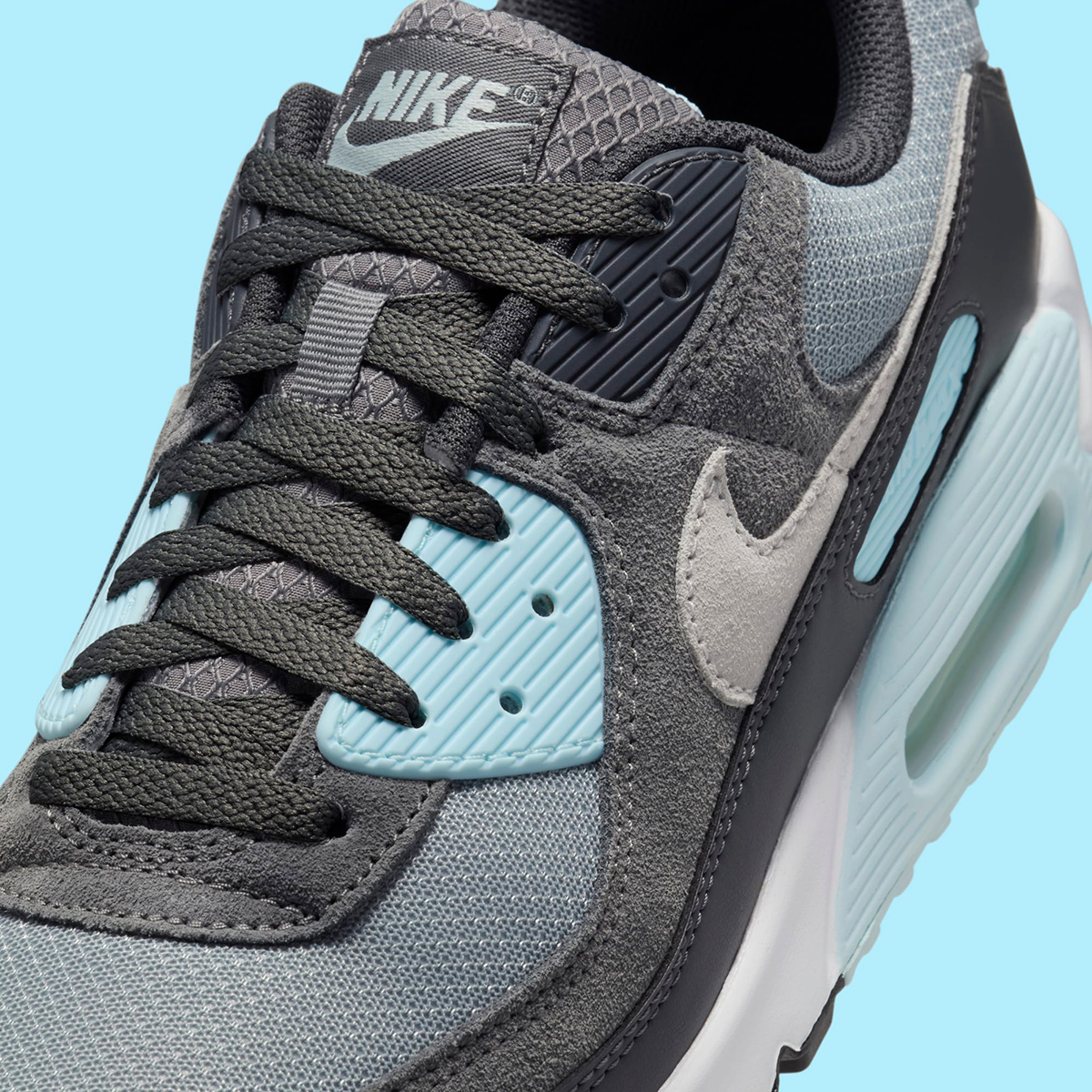 Nike Air Max 90 Grey Black Glacier Blue Dm0029 009 5