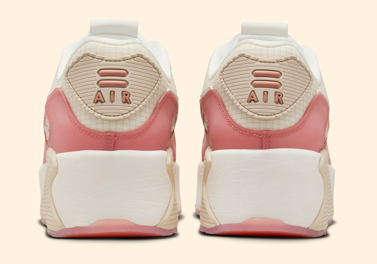 The Platformed Nike Air Max 90 LV8 Cooks Up Rosy "Red Stardust"