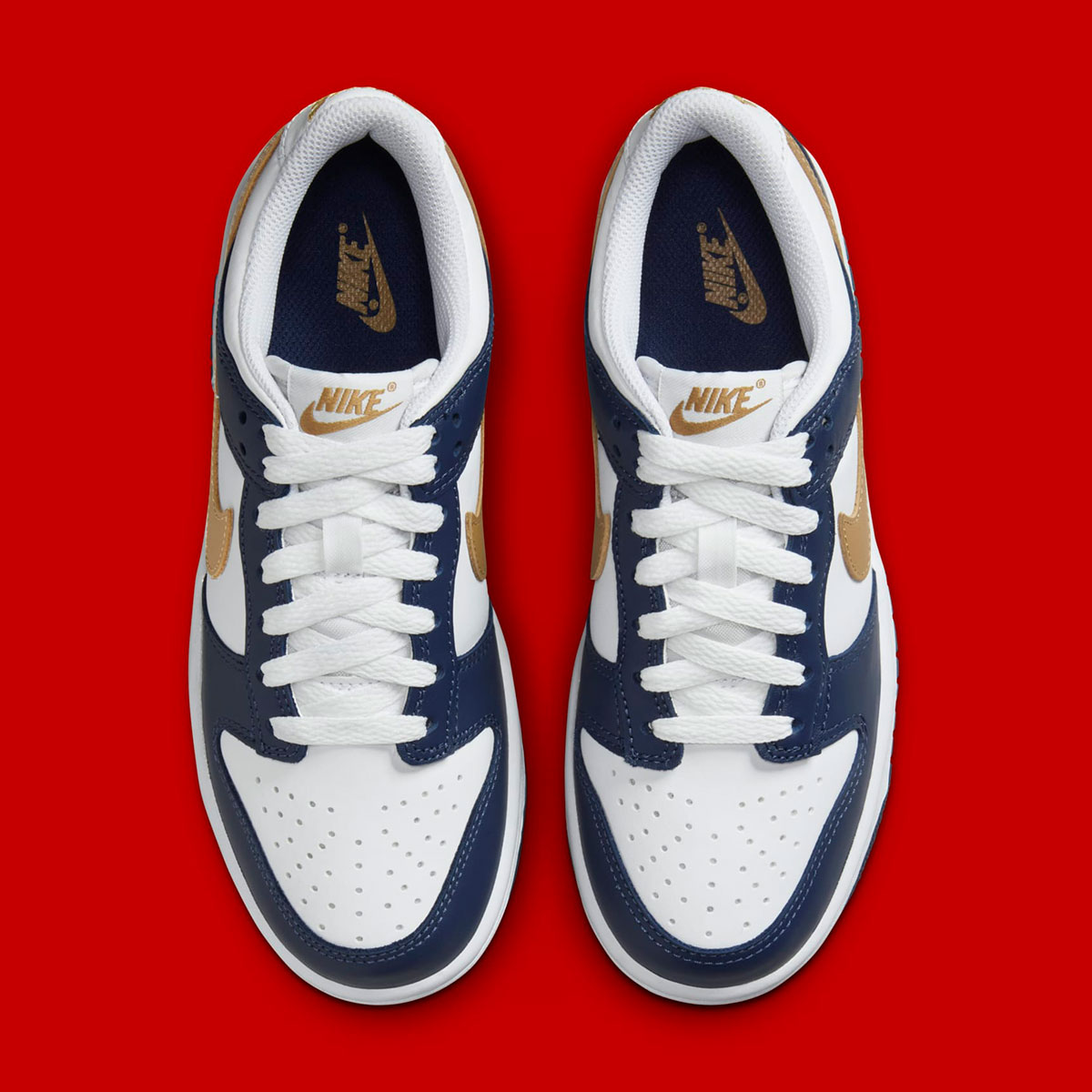 Nike Dunk Low White Midnight Navy Wheat Fb9109 111 1