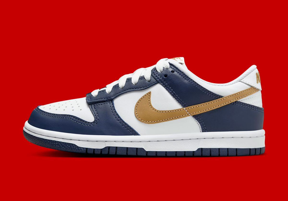 Nike Dunk Low White Midnight Navy Wheat Fb9109 111 4