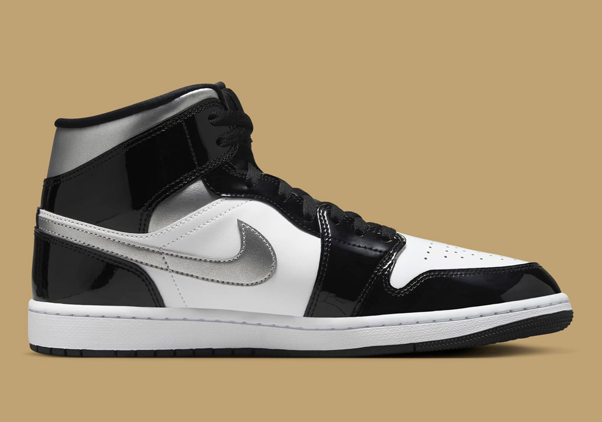 Air Jordan 1 Mid Black Patent Metallic Gold Metallic Silver Hv0789 010 1