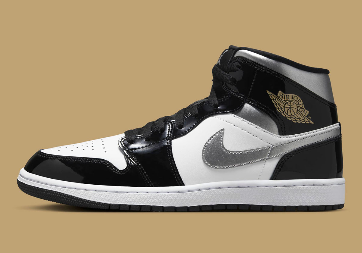 Air Jordan 1 Mid Black Patent Metallic Gold Metallic Silver Hv0789 010 2