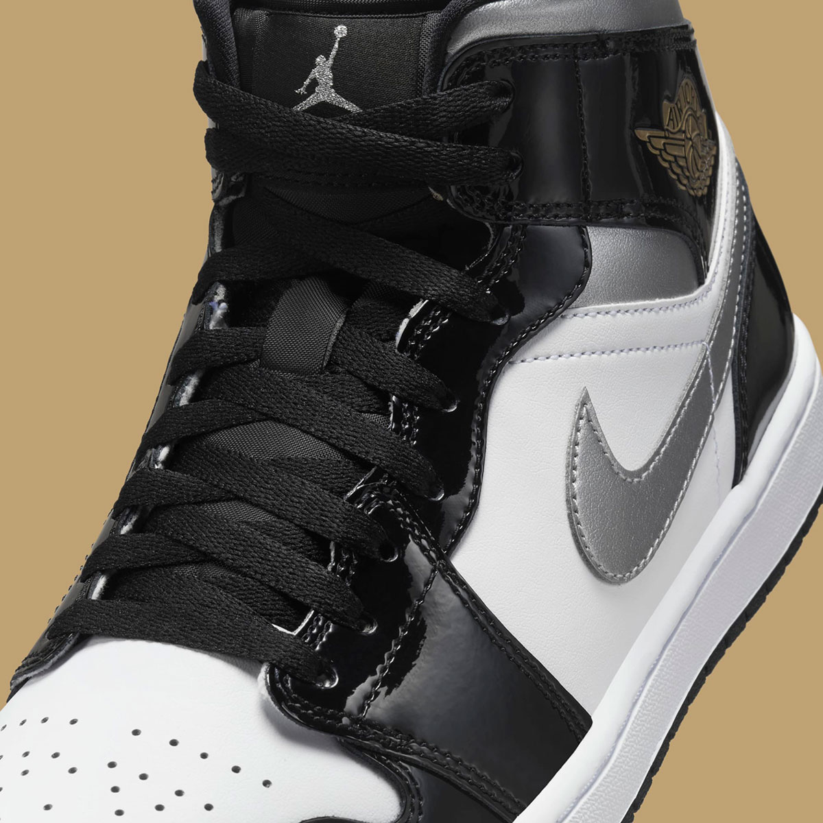Air Jordan 1 Mid Black Patent Metallic Gold Metallic Silver Hv0789 010 3