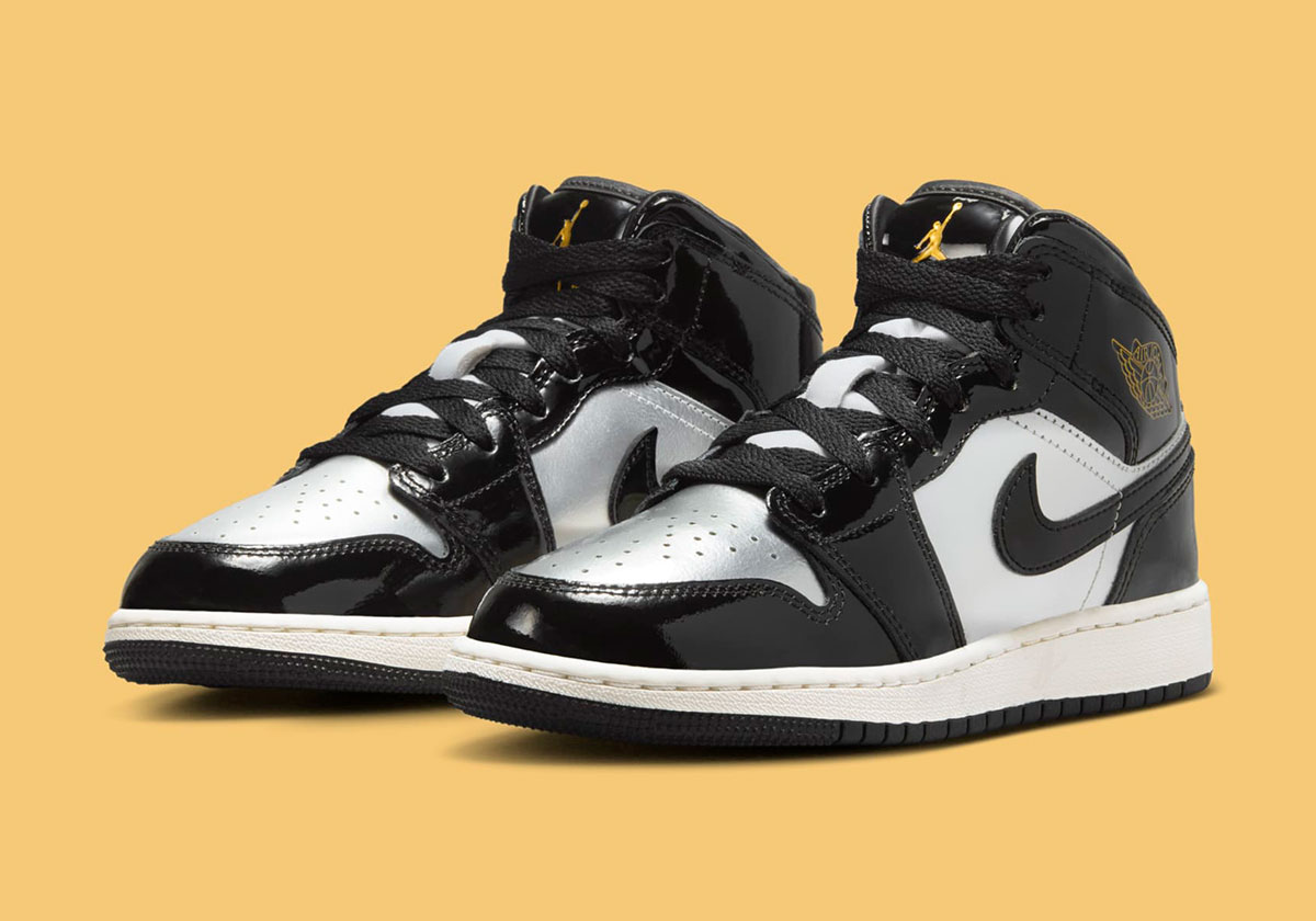 Air Jordan 1 Mid Gs Black Metallic Gold Metallic Silver Fz3938 001 4