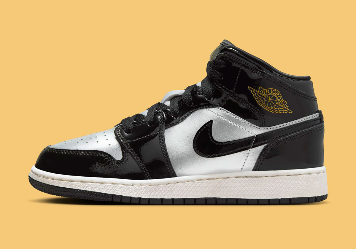 Air Jordan 1 Mid Gs Black Metallic Gold Metallic Silver Fz3938 001 6