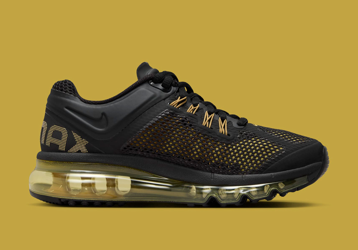Nike Air Max 2013 Gs Black Infinite Gold Metallic Gold 555426 005 2