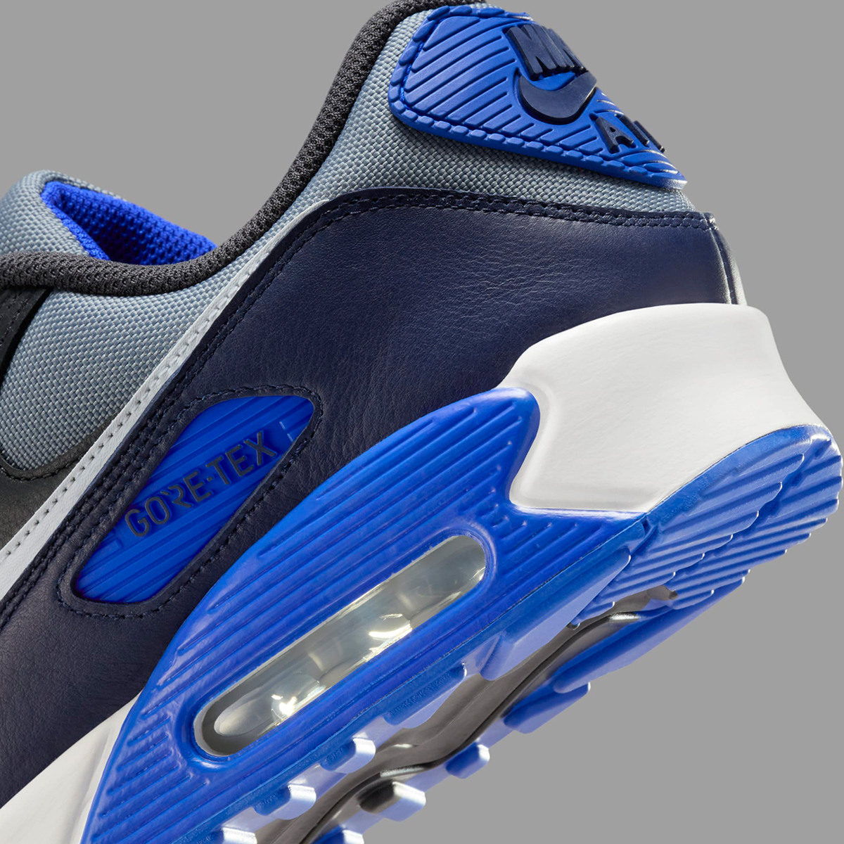 Nike Air Max 90 Gore Tex Cool Grey Anthracite Obsidian Pure Platinum Racer Blue Fd5810 003 2