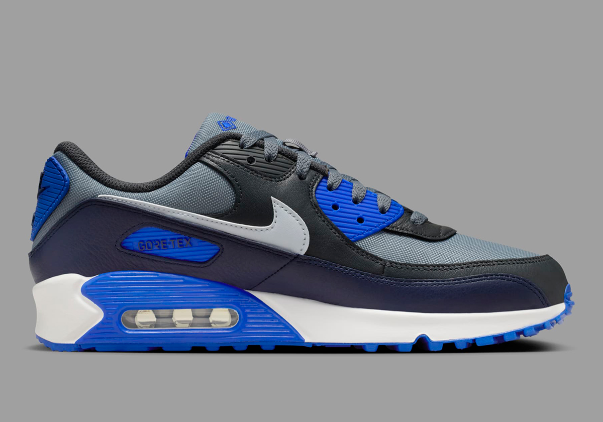 Nike Air Max 90 Gore Tex Cool Grey Anthracite Obsidian Pure Platinum Racer Blue Fd5810 003 4