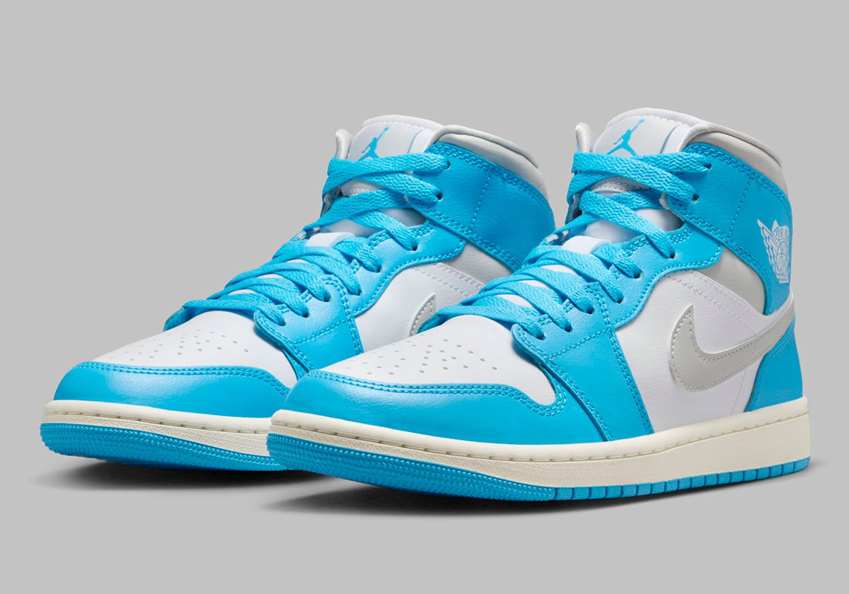 Air Jordan 1 Mid Dark Powder Blue Summit Grey Bq6472 400 3