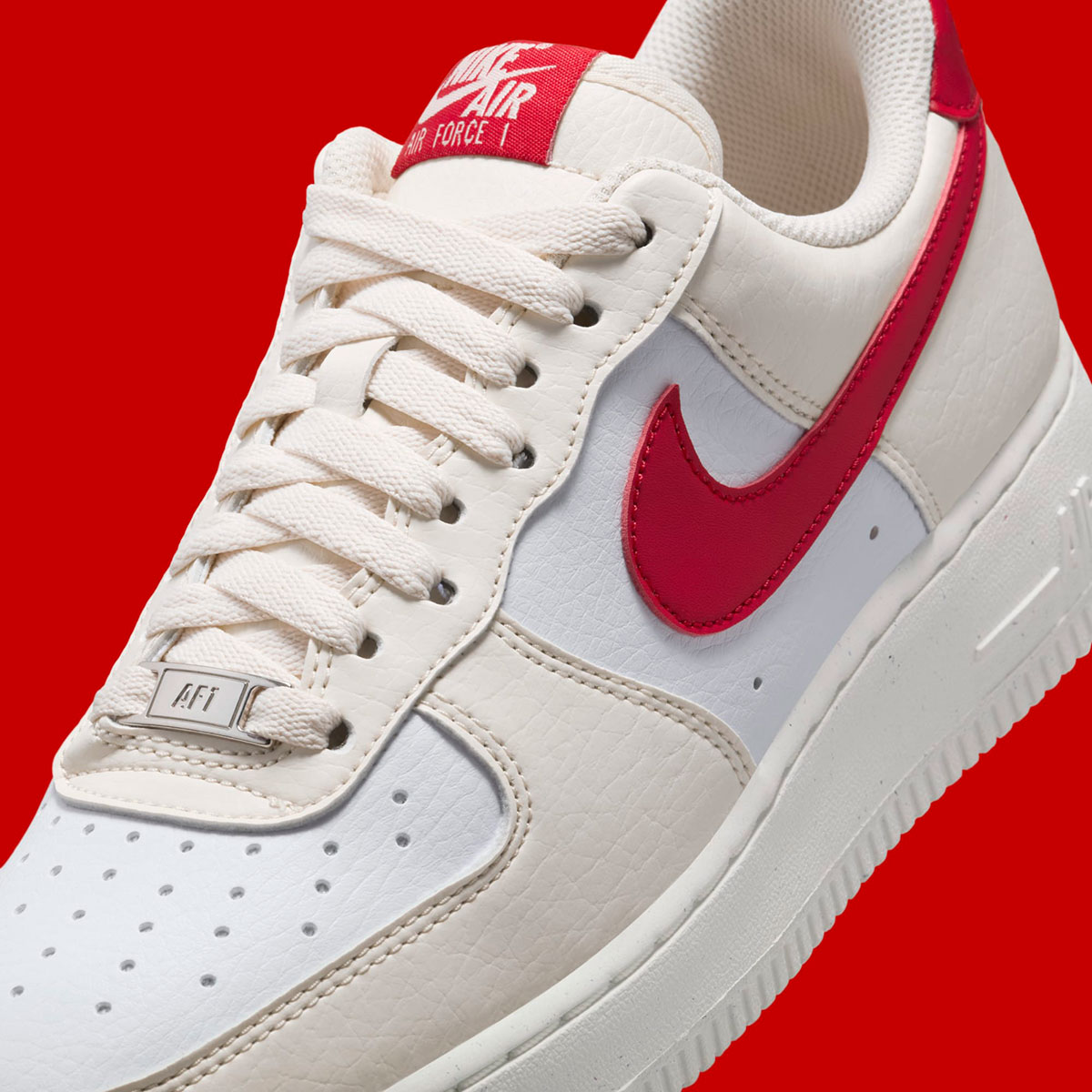 Nike Air Force 1 Low Pale Ivory Sail University Red Dc9486 109 5