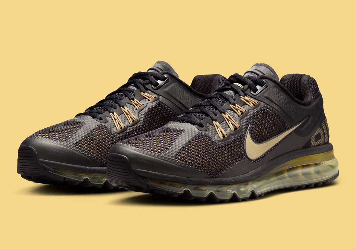 Nike Air Max 2013 Black Metallic Gold Flat Gold Hq1927 001 4