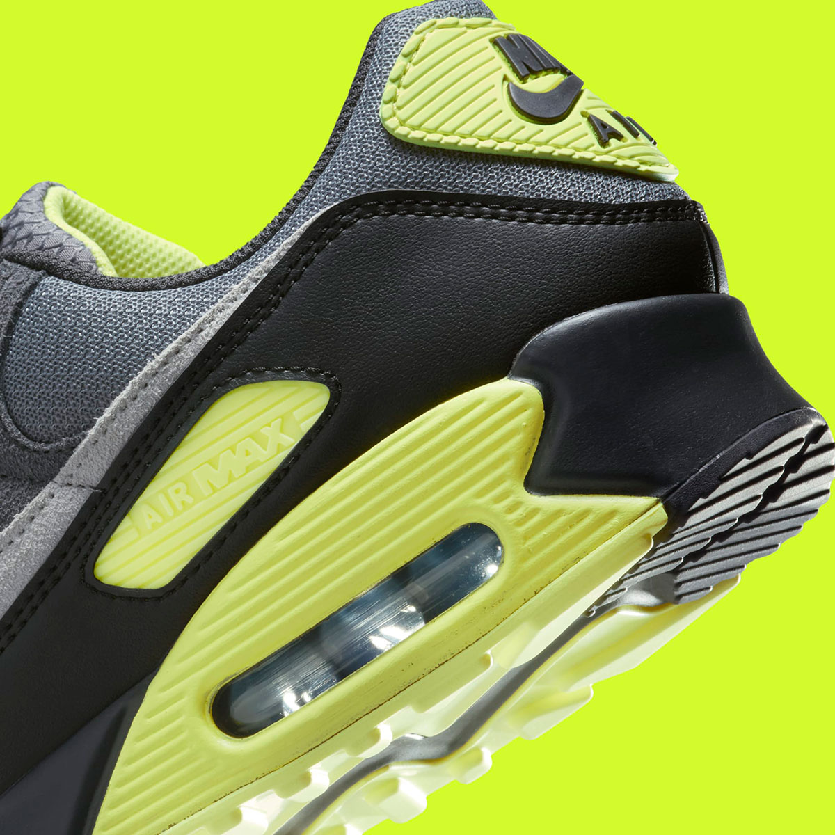 Nike Air Max 90 Black Grey Hot Lime 5