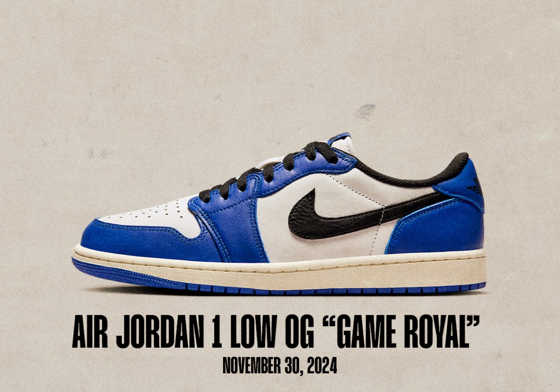 Sneaker Releases November 24 November 30 2024 Air Jordan 1 Low Og Game Royal