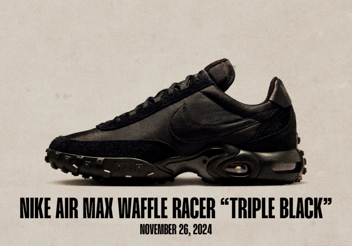 Sneaker Releases November 24 November 30 2024 Nike Air Max Waffle Racer Triple Black