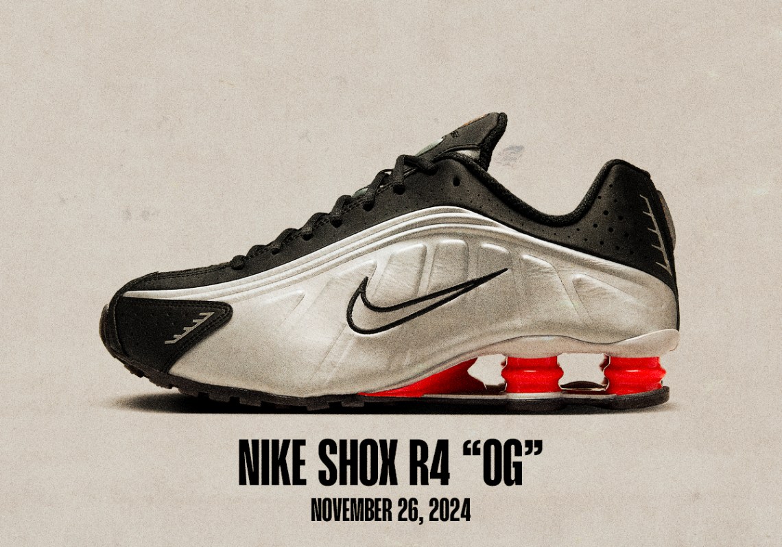 Sneaker Releases November 24 November 30 2024 Nike Shox R4 Og