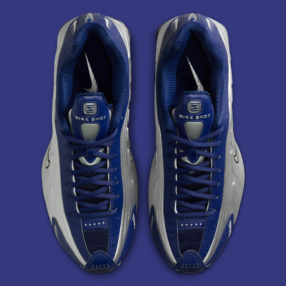 Nike Shox R4 Blue Void Metallic Silver Black Ar3565 400 3