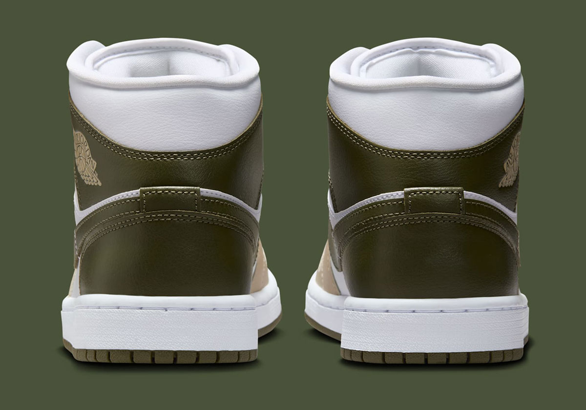 Air Jordan 1 Mid Tan Olive White Bq6472 120 4