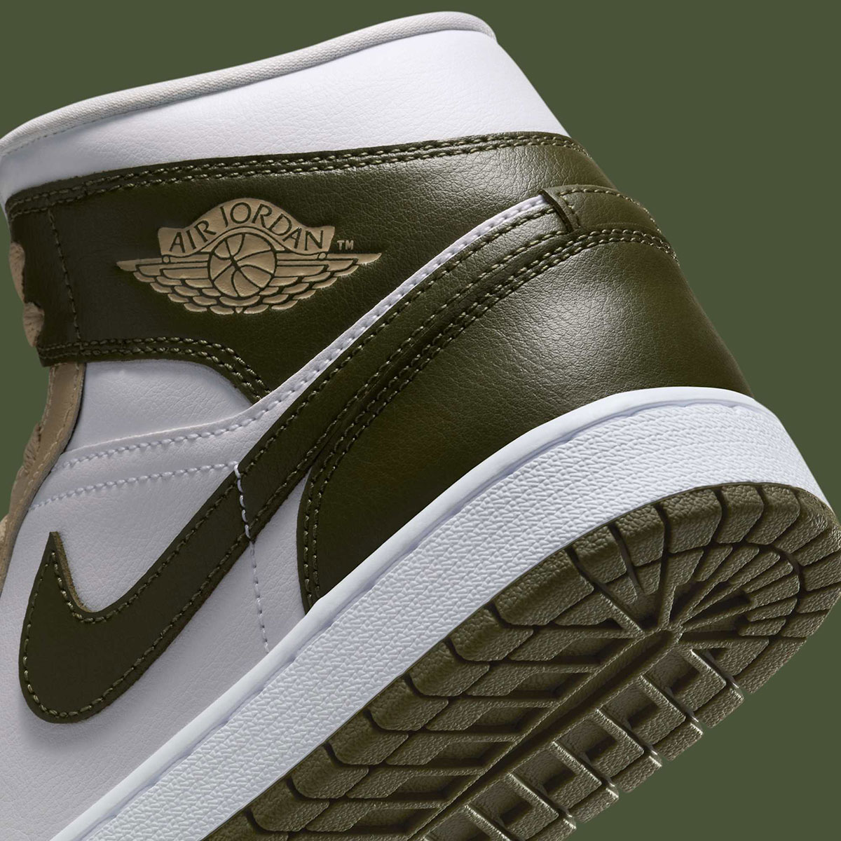 Air Jordan 1 Mid Tan Olive White Bq6472 120 6