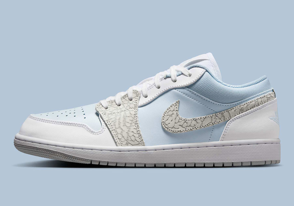 Air Jordan 1 Low Blue Tint Elephant Print Ib7692 400 1