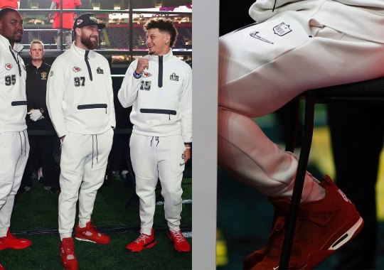 Travis Kelce Laces The Nigel Sylvester x Air Jordan 4 “Brick By Brick” For Super Bowl LIX Opening Day