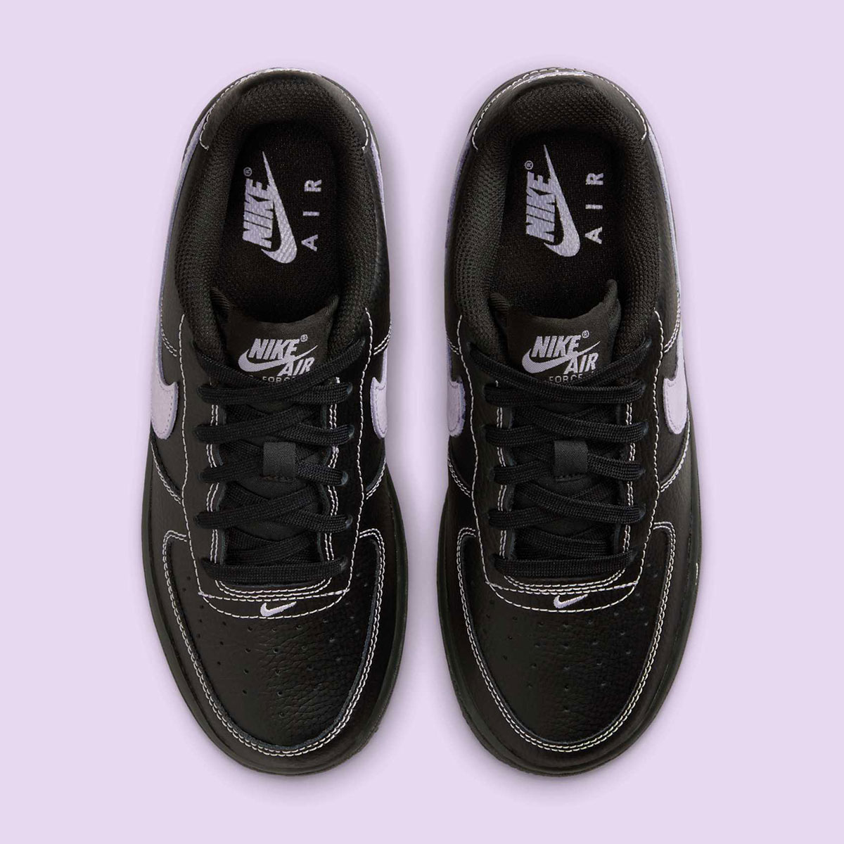 Nike Air Force 1 Low Contrast Stitch Black Purple Hj4563 001 1