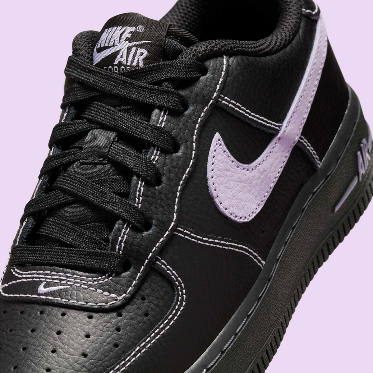 Nike Air Force 1 Low Contrast Stitch Black Purple Hj4563 001 2