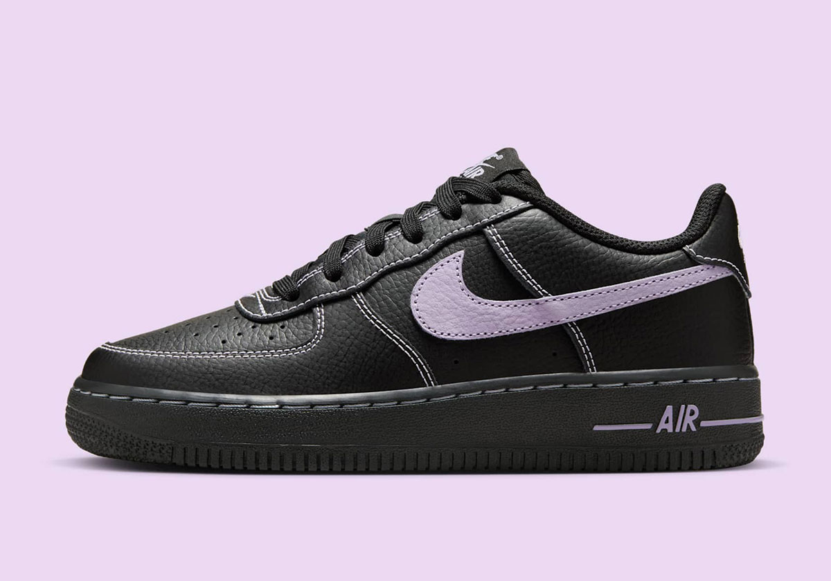 Nike Air Force 1 Low Contrast Stitch Black Purple Hj4563 001 4