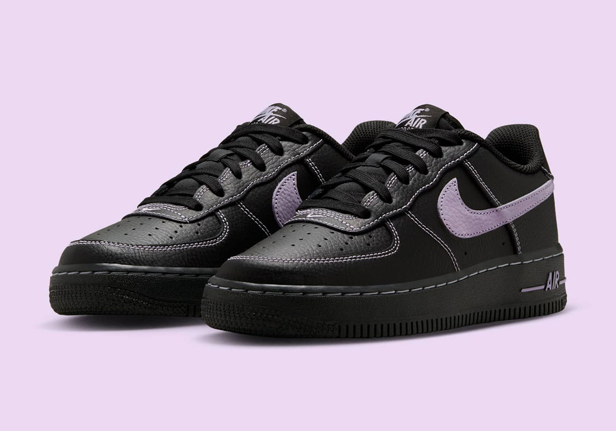 Nike Air Force 1 Low Contrast Stitch Black Purple Hj4563 001 7