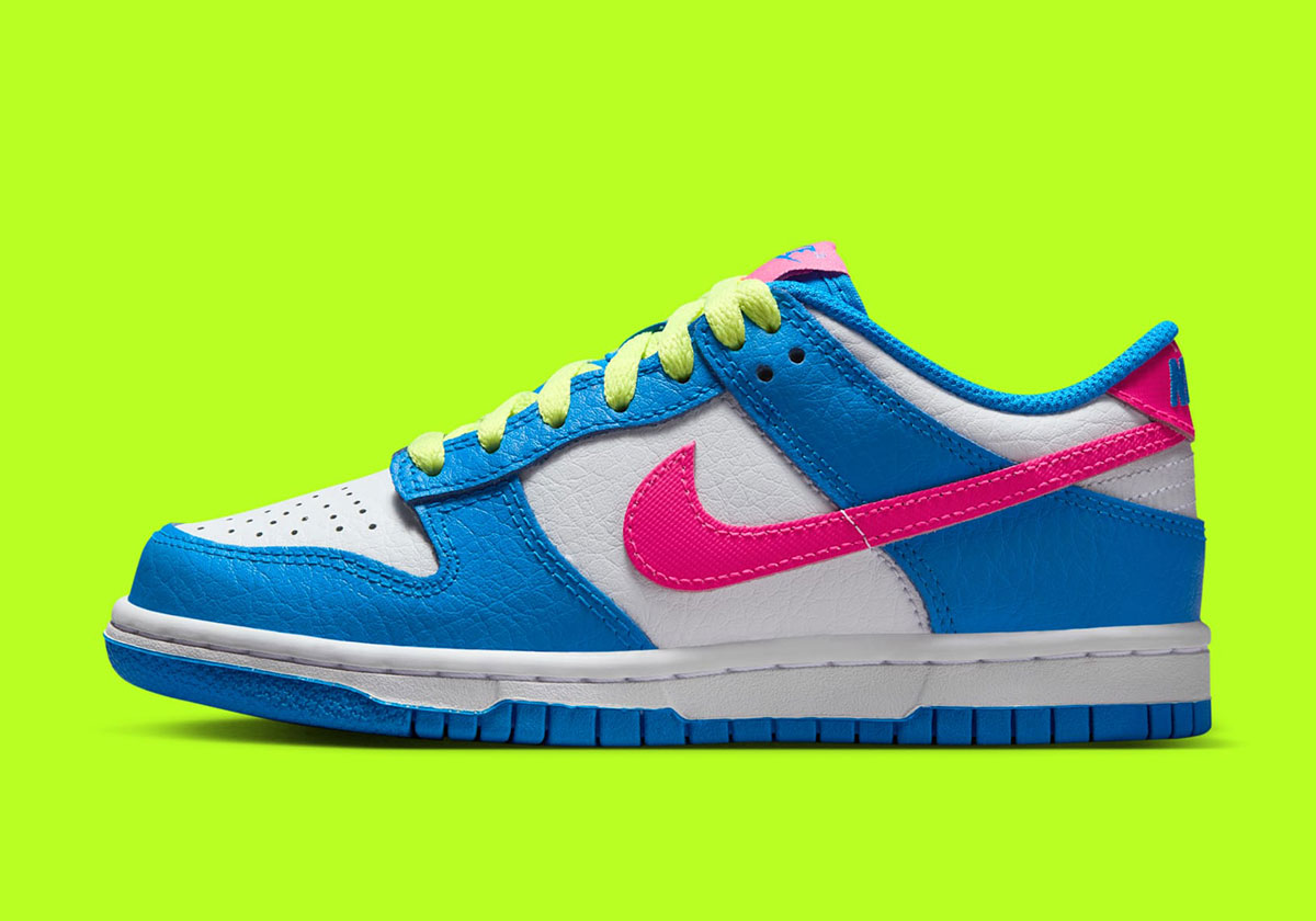 Nike Dunk Low Gs Photo Blue Pink Rise Light Lemon Twist Ib7747 406 2
