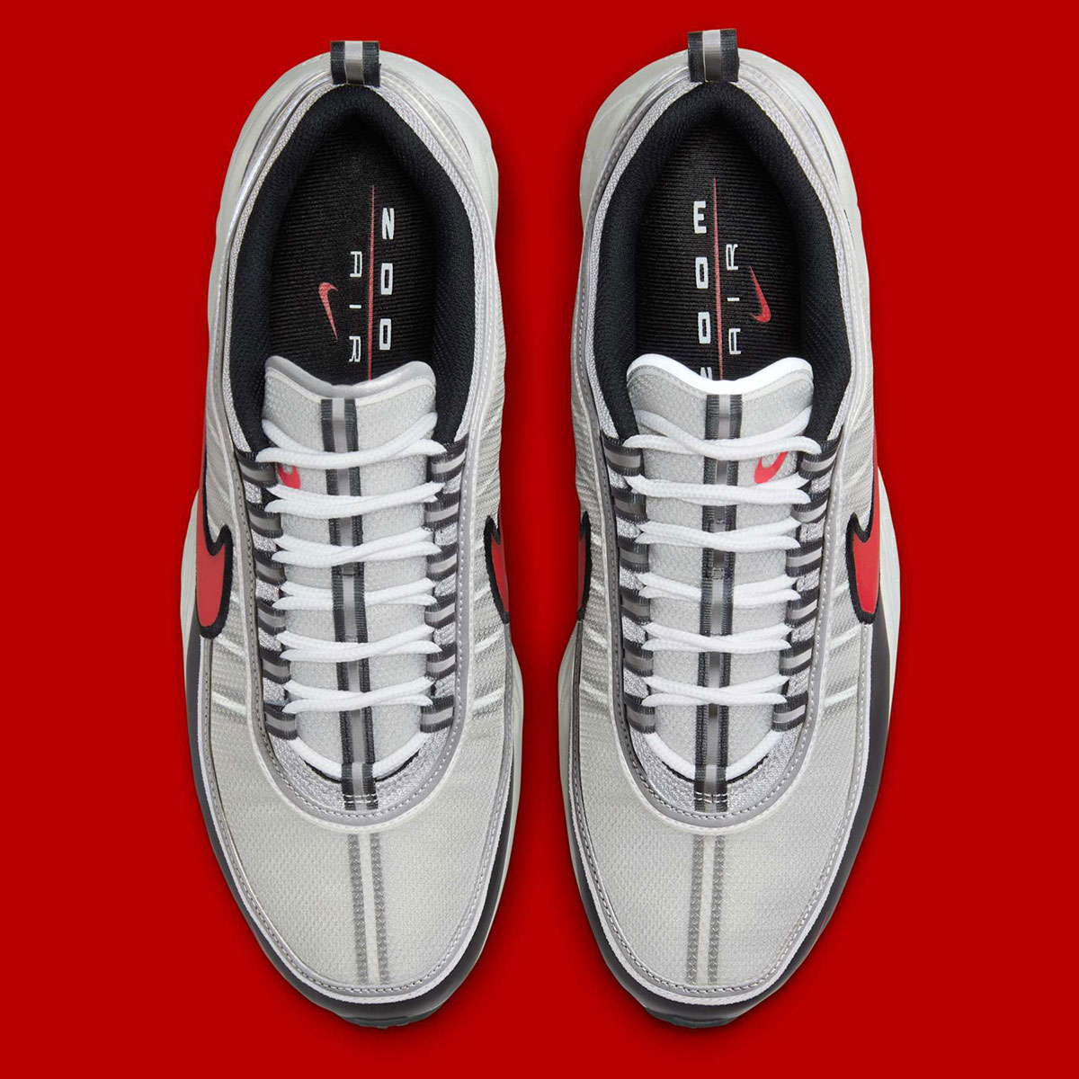 Nike Zoom Spiridon Metallic Silver White Black Sport Red Ii1161 095 6