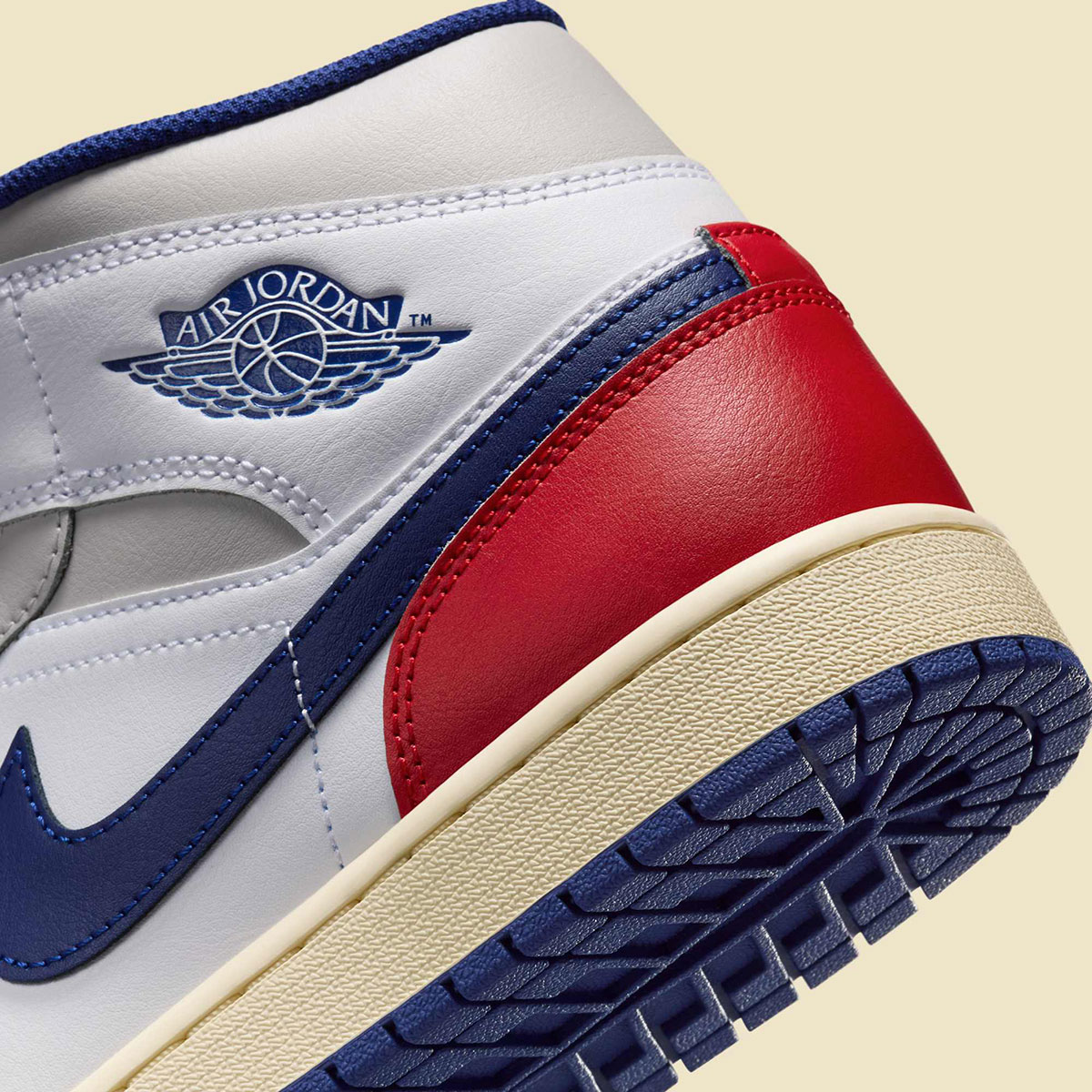 Air Jordan 1 Mid White Deep Royal Blue University Red Neutral Grey Sail Dq842 102 5