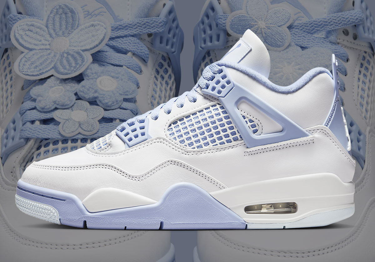 Official Images Of The Air Jordan 4 "Forget Me Not / Aluminum"