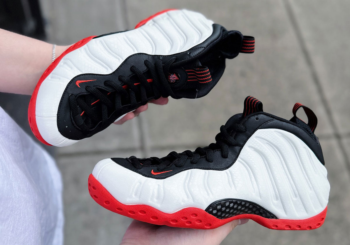 Nike Air Foamposite One Sail Habanero Red Snakeskin Sample 1