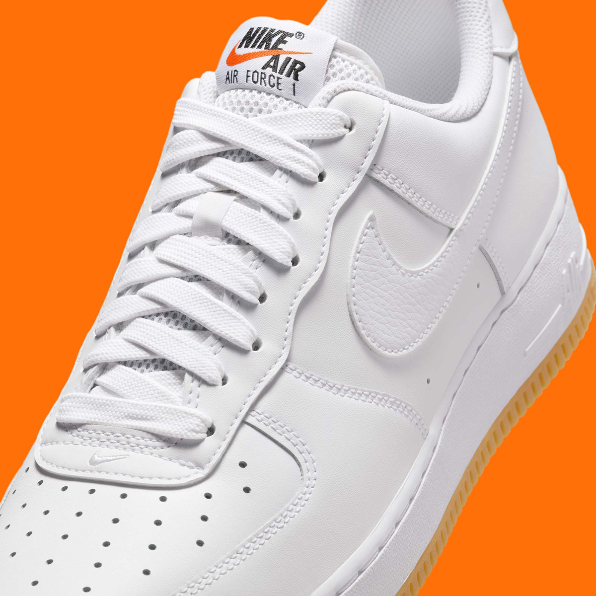 Nike Air Force 1 Low White Gum Yellow Safety Orange Black Ii7630 100 6