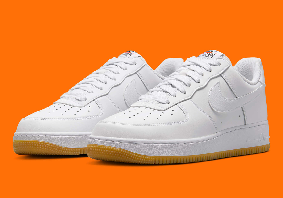 Nike Air Force 1 Low White Gum Yellow Safety Orange Black Ii7630 100 7