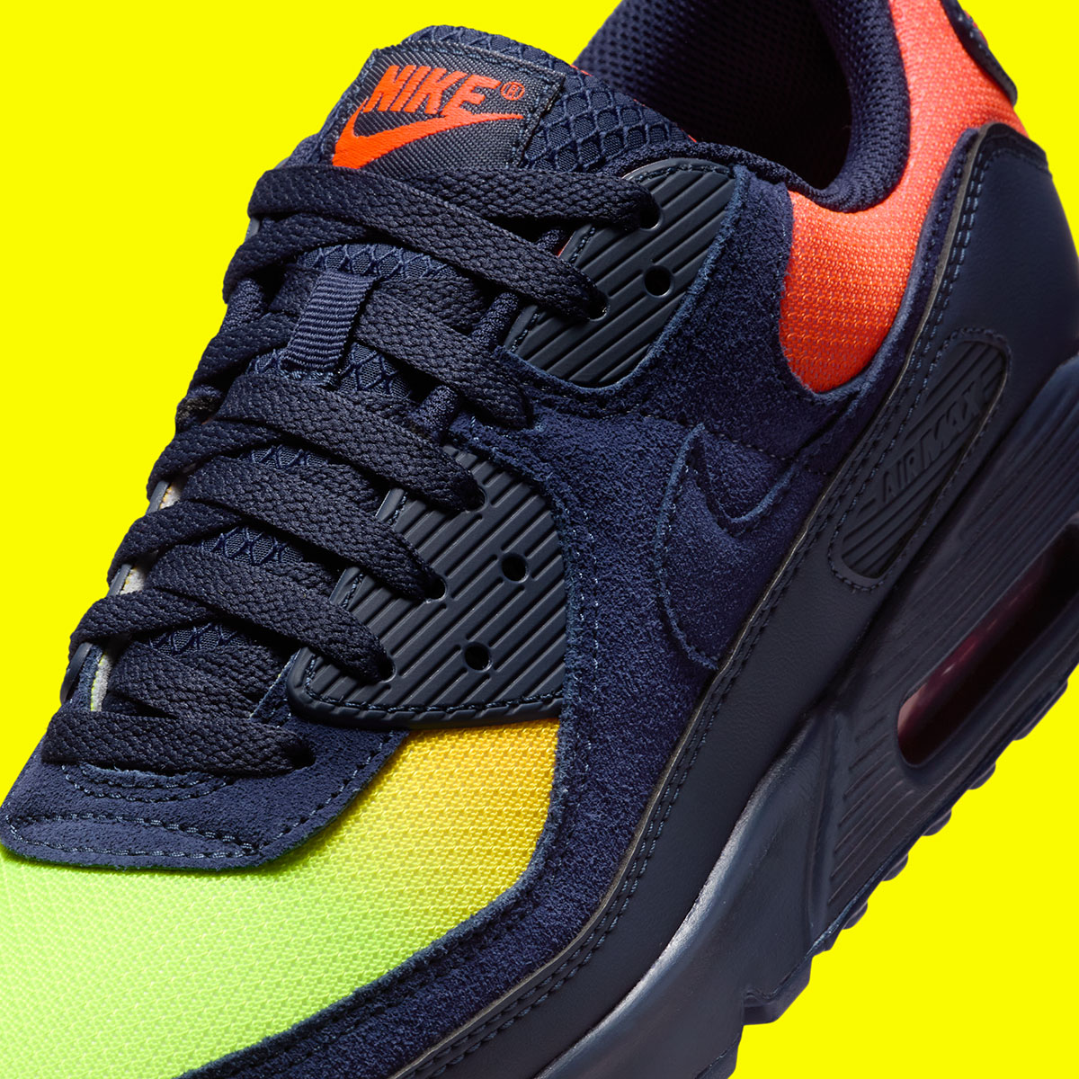 Nike Air Max 90 Lemon Venom Blackened Blue Hyper Crimson Laser Orange Dm0029 700 2
