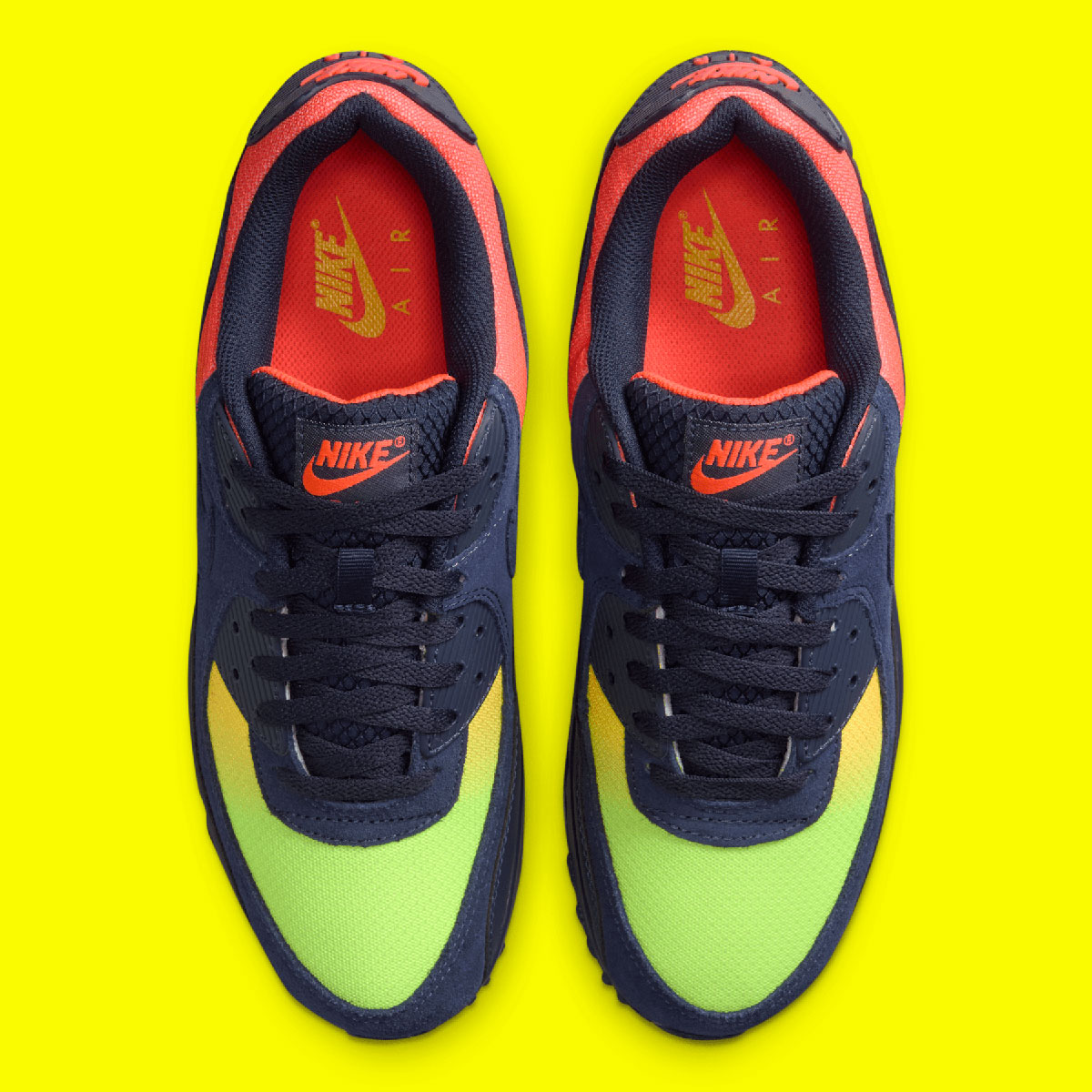 Nike Air Max 90 Lemon Venom Blackened Blue Hyper Crimson Laser Orange Dm0029 700 8