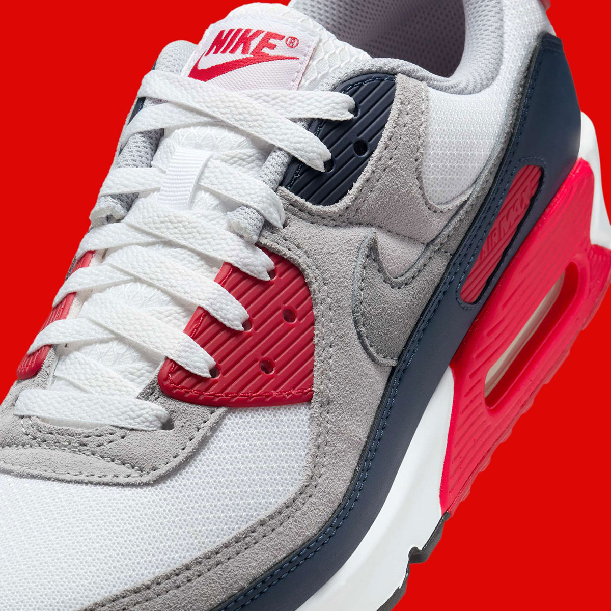 Nike Air Max 90 White Cool Grey University Red Dm0029 117 4