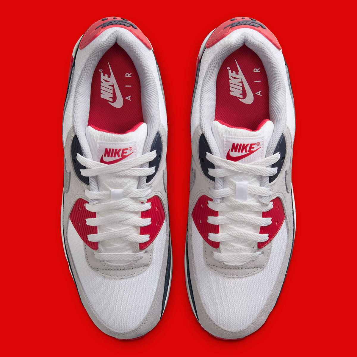 Nike Air Max 90 White Cool Grey University Red Dm0029 117 7