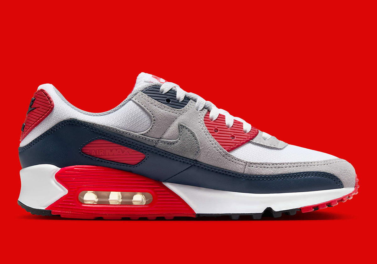 Nike Air Max 90 White Cool Grey University Red Dm0029 117 8